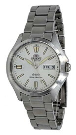 腕時計 オリエント メンズ Orient RA-AB0F12S Men's Stainless Steel 3 Star White Dial Luminous Index Day Date Automatic Watch腕時計 オリエント メンズ