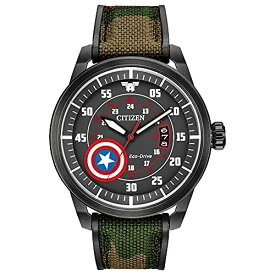 腕時計 シチズン 逆輸入 海外モデル 海外限定 Citizen Eco-Drive Marvel Quartz Mens Watch, Stainless Steel with Nylon strap, Captain America, Camouflage (Model: AW1367-05W)腕時計 シチズン 逆輸入 海外モデル 海外限定