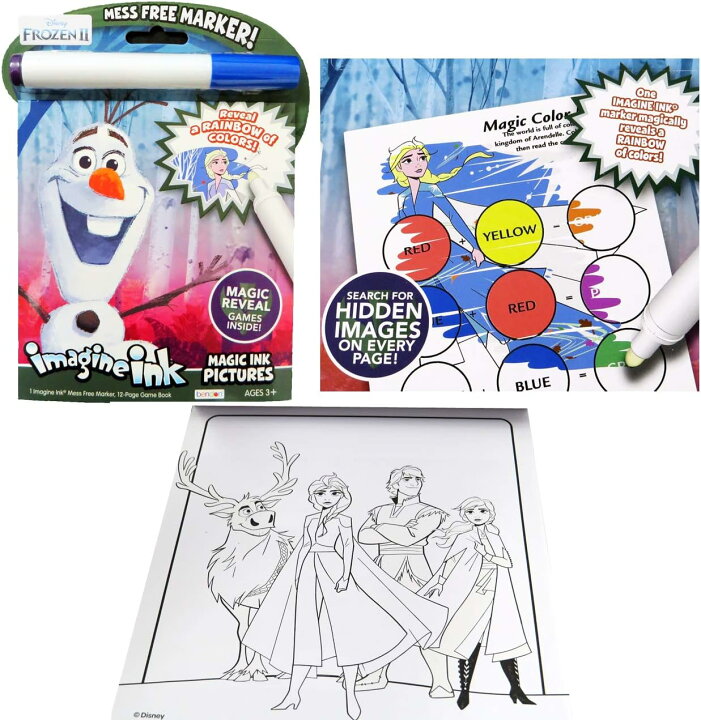 Imagine Ink Magic Pictures Coloring Activity Books Set - Moana, Trolls  World Tour & Frozen II