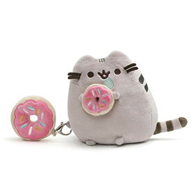 ガンド GUND ぬいぐるみ リアル お世話 GUND Pusheen with Donut and Bonus Donut Clip Plush Stuffed Animal Cat, Gray, 6"ガンド GUND ぬいぐるみ リアル お世話