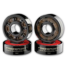 ベアリング スケボー スケートボード 海外モデル 直輸入 TwoLions High Rev 608RS Hybrid Black Ceramic Bearings for Inline Skate or Skateboard or Scooter (Pack of 8)ベアリング スケボー スケートボード 海外モデル 直輸入