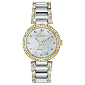 腕時計 シチズン 逆輸入 海外モデル 海外限定 Citizen Women's Eco-Drive Dress Classic Crystal Watch in Two-tone Stainless Steel, Mother of Pearl Dial (Model: EM0844-58D)腕時計 シチズン 逆輸入 海外モデル 海外限定
