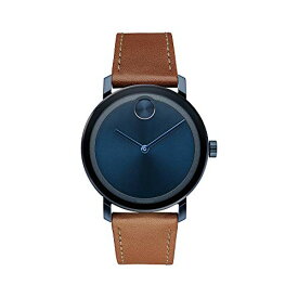 腕時計 モバード メンズ Movado Men's BOLD Evolution Blue PVD Watch with a Flat Dot Sunray Dial, Blue/Brown (Model 3600520)腕時計 モバード メンズ