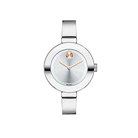 腕時計 モバード レディース Movado Women's BOLD Bangles Stainless Steel Watch with Sunray Dial, Silver/Gold/Pink (Model 3600194)腕時計 モバード レディース