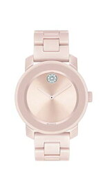 腕時計 モバード レディース Movado Women's Bold Ceramic Watch with a Crystal-Set Dot, Pink/Silver (Model: 3600536)腕時計 モバード レディース