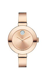 腕時計 モバード レディース Movado Women's BOLD Bangles Rose Gold Watch with a Flat Dot Sunray Dial, Gold/Pink (Model 3600202)腕時計 モバード レディース