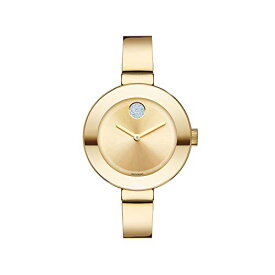 腕時計 モバード レディース Movado Women's BOLD Bangles Yellow Gold Watch with a Flat Dot Sunray Dial, Gold (Model 3600201)腕時計 モバード レディース