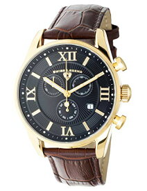 腕時計 スイスレジェンド メンズ Swiss Legend Men's Belleza Analog Swiss Quartz Watch Black Dial and Gold Stainless Steel Case with Brown Leather Strap 22011-YG-01-BRN腕時計 スイスレジェンド メンズ
