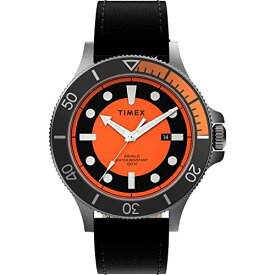 腕時計 タイメックス メンズ Timex Men's Allied Coastline 43mm Analog Quartz Cloth Strap, Black, 20 Casual Watch (Model: TW2U10700), Black/Orange腕時計 タイメックス メンズ