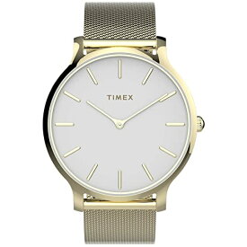 腕時計 タイメックス レディース Timex Women's TW2T74100 Transcend 38mm Gold-Tone/White Stainless Steel Mesh Bracelet Watch腕時計 タイメックス レディース