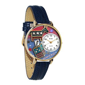 腕時計 気まぐれなかわいい プレゼント クリスマス ユニセックス Whimsical Gifts Unisex Democratric Party 3D Watch Collection | Gold Finish Large | Unique Fun Novelty | Handmade in USA | Black 腕時計 気まぐれなかわいい プレゼント クリスマス ユニセックス