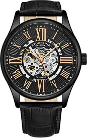 腕時計 ストゥーリングオリジナル メンズ Stuhrling Original Mens Atrium Skeleton Automatic Self Winding Mechanical Dress Watch with Premium Leather Band腕時計 ストゥーリングオリジナル メンズ