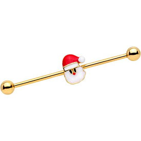 ボディキャンディー ボディピアス アメリカ 日本未発売 ウォレット Body Candy Gold PVD Steel Santa Claus is Here Christmas Helix Earring Industrial Barbell Piercing 14 Gauge 38mmボディキャンディー ボディピアス アメリカ 日本未発売 ウォレット