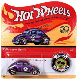 ホットウィール マテル ミニカー ホットウイール Hot Wheels 2018 50th Anniversary Originals 2/5 - Volkswagen Beetle (Purple) with Buttonホットウィール マテル ミニカー ホットウイール