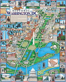 ジグソーバズル 海外製 1000ピース ワシントンDC サイズ約60×76センチ 絵画・アート White Mountain Puzzles