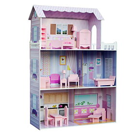 アメリカンガールドール 赤ちゃん おままごと ベビー人形 KYD-10922A Olivia's Little World Dreamhouse Tiffany 3-Story Wooden Dollhouse with Balcony and 13-pc. Accessory Set for 12" Dolls, Lアメリカンガールドール 赤ちゃん おままごと ベビー人形 KYD-10922A