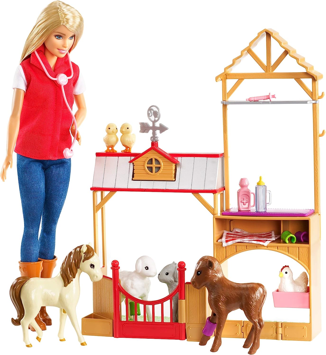 バービー バービー人形 【送料無料】Barbie GCK86 Sweet Orchard Farm Blonde Doll and Playset  with 7 Animalsバービー バービー人形 | angelica