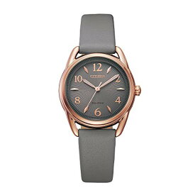 腕時計 シチズン 逆輸入 海外モデル 海外限定 Citizen Women's Eco-Drive Dress Classic Watch in Rose-tone Stainless Steel with Grey Leather Strap, Grey Dial (Model: FE1218-05H)腕時計 シチズン 逆輸入 海外モデル 海外限定