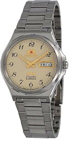腕時計 オリエント メンズ Orient FAB02004C Men's 3 Star Stainless Steel Day Date Easy Reader Beige Dial Automatic Watch腕時計 オリエント メンズ