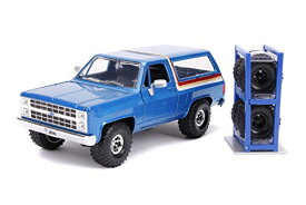 ジャダトイズ ミニカー ダイキャスト アメリカ Jada Toys Just Trucks 1:24 1980 Chevy Blazer with Rack Die-cast Car Blue Metallic Stripes, Toys for Kids and Adultsジャダトイズ ミニカー ダイキャスト アメリカ