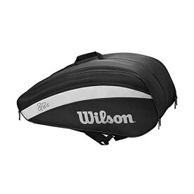 テニス バッグ ラケットバッグ バックパック Wilson RF Team 12 Pack Racquet Bag (Black/White)テニス バッグ ラケットバッグ バックパック