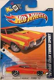 ホットウィール マテル ミニカー ホットウイール 2012 Hot Wheels Walmart Exclusive Muscle Mania - '72 Ford Gran Torino Sport (Orange)ホットウィール マテル ミニカー ホットウイール