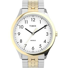 腕時計 タイメックス メンズ Timex Men's Modern Easy Reader 40mm Watch ? Two-Tone Case White Dial with Expansion Band腕時計 タイメックス メンズ