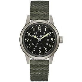 腕時計 ブローバ メンズ Bulova Men's Military Heritage Hack Veteran's Watchmaking Initiative Watch in Stainless Steel with 3-Hand Automatic, Black NATO Leather Strap Style: 96A259腕時計 ブローバ メンズ