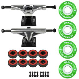 ウィール タイヤ スケボー スケートボード 海外モデル Skateboard Cruiser Trucks and Wheels Package 83A Soft Wheels - ABEC 5 Bearings (53mm 83A Green, Core 4.75" Silver (7.25"))ウィール タイヤ スケボー スケートボード 海外モデル