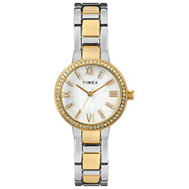 腕時計 タイメックス レディース Timex Women's Dress Crystal 30mm Watch ? Mother of Pearl Dial with Two-Tone Bracelet腕時計 タイメックス レディース