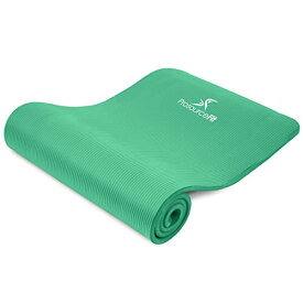 ヨガマット フィットネス ProsourceFit Extra Thick Yoga and Pilates Mat ?” (13mm) or 1" (25mm), 71-inch Long High Density Exercise Mat with Comfort Foam and Carrying Strap, Greenヨガマット フィットネス