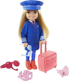 バービー バービー人形 Barbie Chelsea Can Be Playset with Blonde Chelsea Pilot Doll (6-in), Luggage, Headset, Cockpit Wheel, Mini Plane, Glasses, Great Gift for Ages 3 Years Old & Upバービー バービー人形