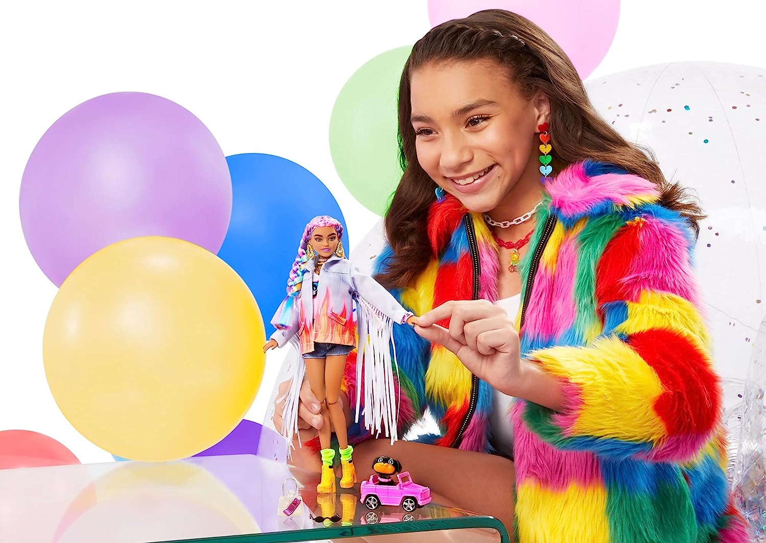 楽天市場】バービー Barbie エクストラドール #5 三つ編みにした虹色の