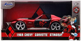 ジャダトイズ ミニカー ダイキャスト アメリカ Jada Toys DC Comics 1:32 Harley Quinn 1969 Chevy Corvette Stingray Die-cast Car, Toys for Kids and Adultsジャダトイズ ミニカー ダイキャスト アメリカ