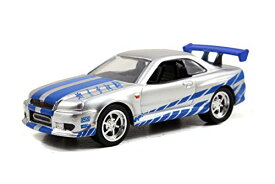 ジャダトイズ ミニカー ダイキャスト アメリカ Jada Toys Fast & Furious 1:55 Brian's 2002 Nissan GT-R R34 Build N' Collect Die-cast Model Kit, Toys for Kids and Adults, Blueジャダトイズ ミニカー ダイキャスト アメリカ
