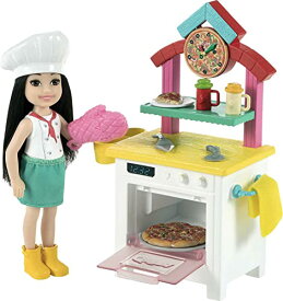 バービー バービー人形 Barbie Chelsea Can Be Pizza Chef Playset with Brunette Chelsea Doll (6-in), Pizza Oven, 2 Spice Shakers, Pizza Pan & More, Great Toy for Ages 3 Years Old & Upバービー バービー人形