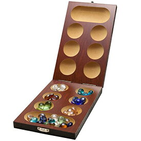 ボードゲーム 英語 アメリカ 海外ゲーム RNK Gaming Mancala Board Game with Folding Wooden Board and Colorful Glass Stones for Adults and Kidsボードゲーム 英語 アメリカ 海外ゲーム