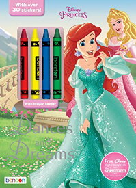 ディズニープリンセス Disney Princess 48-Page Coloring & Activity Book with 4 Crayons, 44048 Bendonディズニープリンセス
