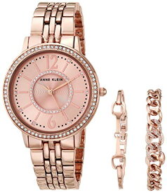 腕時計 アンクライン レディース Anne Klein Women's Premium Crystal Accented Rose Gold-Tone Watch and Bracelet Set, AK/3838RGST腕時計 アンクライン レディース