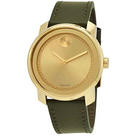 腕時計 モバード メンズ Men's Movado Bold Gold-Ion Plated Leather Strap Watch 3600674腕時計 モバード メンズ