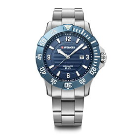 腕時計 ウェンガー スイス メンズ 腕時計 Wenger Seaforce Watch Blue Dial, Stainless Steel Bracelet (01.0641.133)腕時計 ウェンガー スイス メンズ 腕時計