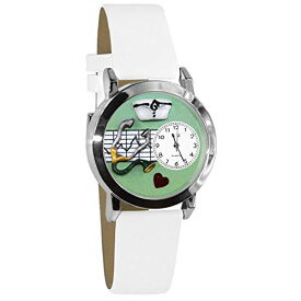 腕時計 気まぐれなかわいい プレゼント クリスマス ユニセックス Whimsical Gifts Women's Nurse Green 3D Watch | Silver Finish Small | Unique Fun Novelty | Handmade in USA | White Watch Band腕時計 気まぐれなかわいい プレゼント クリスマス ユニセックス