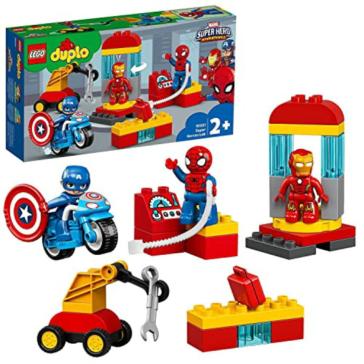デュプロ DUPLO Super Heroes Lego?10921 Marvel?Lab?with?Spiderman,?Ironman?and?Captain?America,?Set?for?Toddlers?2+?Year?Oldレゴ デュプロ : angelica