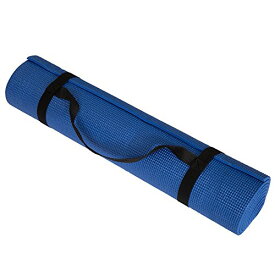 ヨガマット フィットネス Yoga Mat - Double Sided 1/4-Inch Workout Mat - 71x24-Inch Exercise Mat for Home Gym Fitness or Pilates with Carrying Strap by Wakeman (Black)ヨガマット フィットネス