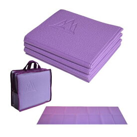 ヨガマット フィットネス Khataland YoFoMat - Best Travel Yoga Mat - Purple, Ultra Thick 1/4", Extra Long 72" -Foldable to 12"x10"x4", Eco Friendly, Free From Phthalates/Latexヨガマット フィットネス