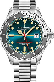 腕時計 ストゥーリングオリジナル メンズ Stuhrling Original Mens Swiss Automatic Stainless Steel Professional DEPTHMASTER Dive Watch, 200 Meters Water Resistant, Brushed and Beveled Bracelet with Divers Safety Cla腕時計 ストゥーリングオリジナル メンズ