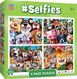 ジグソーパズル 海外製 アメリカ MasterPieces Selfies 4-Pack Kids Jigsaw Puzzles - Silly Animal Selfies - Ages 6 & Up - 8"x10" - Eco-Friendly Craftsmanship & Cognitive Funジグソーパズル 海外製 アメリカ