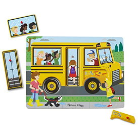 ジグソーパズル 海外製 アメリカ Melissa & Doug The Wheels on the Bus Sound Puzzle - School Bus Puzzle, Wooden Puzzle For Kids and Toddlers Ages 2+ジグソーパズル 海外製 アメリカ