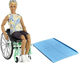 バービー バービー人形 ケン Ken Barbie Ken Fashionistas Doll #167 with Wheelchair and Ramp Wearing Tie-Dye Shirt, Black Shorts and Accessories (Amazon Exclusive)バービー バービー人形 ケン Ken