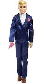 バービー バービー人形 ケン Ken Barbie Ken Doll, Blonde Fairytale Groom with Satiny Blue Suit and 5 Accessories Including Bouquet and Wedding Cakeバービー バービー人形 ケン Ken